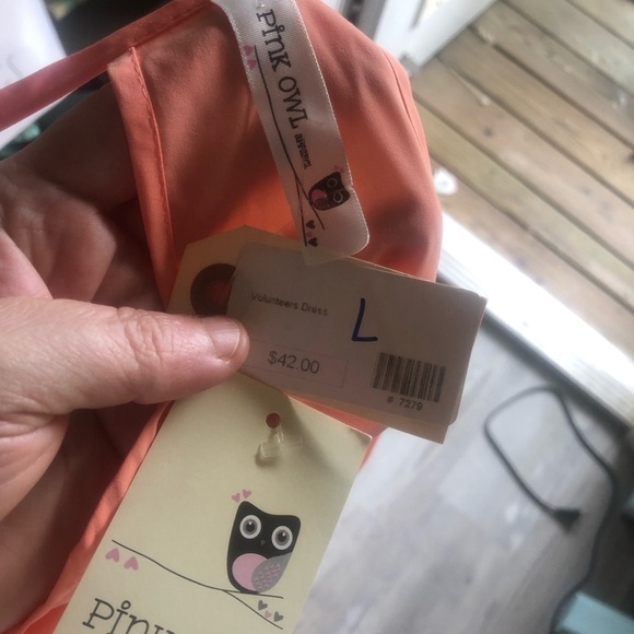 NWT Pink Owl Orange Dress size Large - Picture 7 of 13